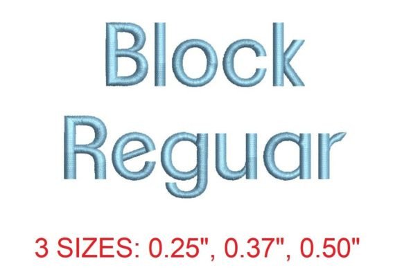 Block Regular Embroidery Font