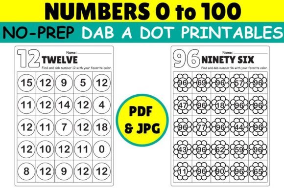 Bundle of 101 Dab a Dot Worksheets