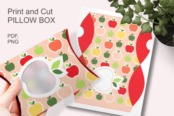 Peach-pink Pillow Window Box with Apples