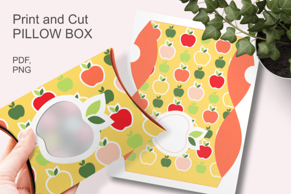Yellow Pillow Window Box with Apples